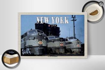 Panneau en bois voyage 30x20cm New York New York Central Railroad trains 2