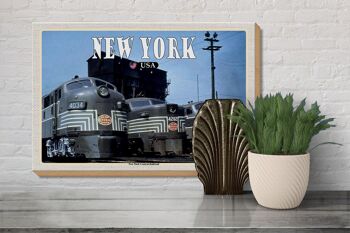 Panneau en bois voyage 30x20cm New York New York Central Railroad trains 3