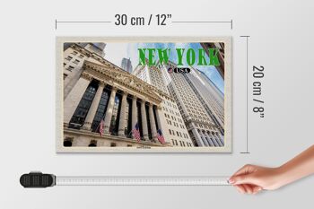 Panneau en bois voyage 30x20cm Bourse de New York USA 4