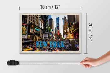 Panneau en bois voyage 30x20cm New York USA Times Square centre 4