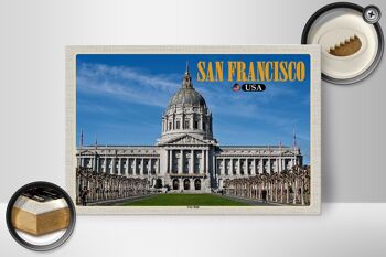 Panneau en bois voyage 30x20cm, décoration de l'hôtel de ville de San Francisco USA 2