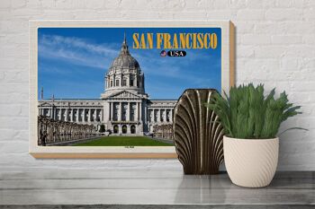 Panneau en bois voyage 30x20cm, décoration de l'hôtel de ville de San Francisco USA 3