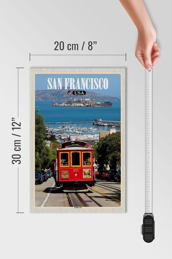 Panneau en bois voyage 20x30cm San Francisco USA Cable Car 4