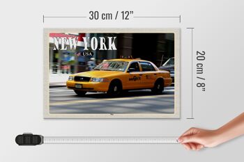 Panneau en bois voyage 30x20cm New York USA taxi rues cadeau 4