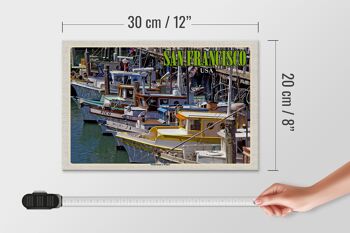 Panneau en bois voyage 30x20cm San Francisco Fisherman's Wharf 4