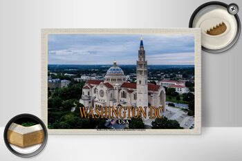 Panneau en bois voyage 30x20cm Washington DC USA Basilique Sanctuaire National 2