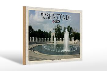Panneau en bois voyage 30x20cm Washington DC USA National World War II Memorial 1