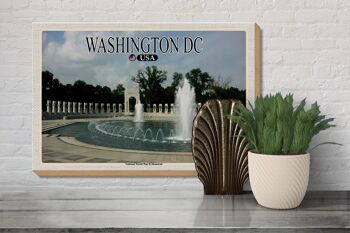 Panneau en bois voyage 30x20cm Washington DC USA National World War II Memorial 3