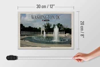Panneau en bois voyage 30x20cm Washington DC USA National World War II Memorial 4