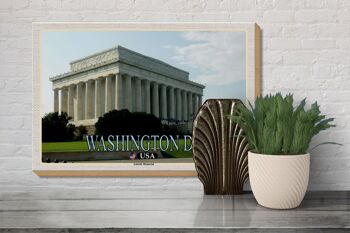 Panneau en bois voyage 30x20cm Washington DC USA Lincoln Memorial décoration 3