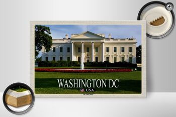 Panneau en bois voyage 30x20cm Washington DC USA Président de la Maison Blanche 2