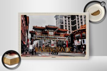 Panneau en bois voyage 30x20cm Washington DC USA Chinatown 2