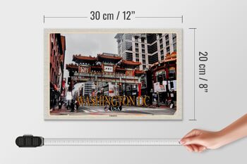 Panneau en bois voyage 30x20cm Washington DC USA Chinatown 4