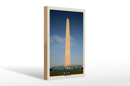 Holzschild Reise 20x30cm Washington DC USA Washington Monument