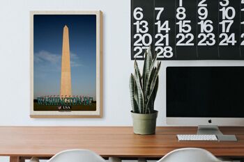 Panneau en bois voyage 20x30cm Washington DC USA Washington Monument 3