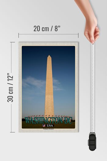 Panneau en bois voyage 20x30cm Washington DC USA Washington Monument 4