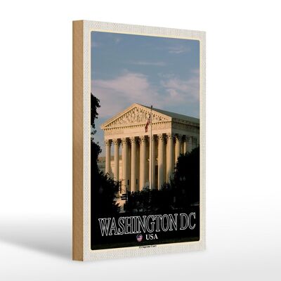 Cartel de madera viaje 20x30cm Washington DC EE.UU. Decoración Corte Suprema de EE.UU.