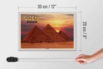Panneau en bois voyage 30x20cm pyramides de Gizeh Egypte cadeau 4