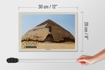 Panneau en bois voyage 30x20cm Pyramide courbée de Gizeh Egypte 4