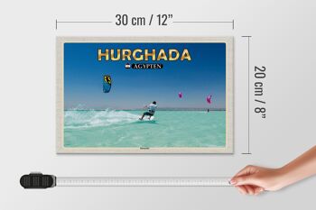Panneau en bois voyage 30x20cm Hurghada Egypte kitesurfer décoration de vacances 4