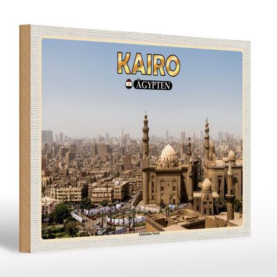 Cartel de madera viaje 30x20cm El Cairo Egipto Barrio Islámico