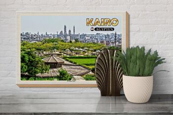 Panneau en bois voyage 30x20cm Le Caire Egypte Parc Al'Azhar 3