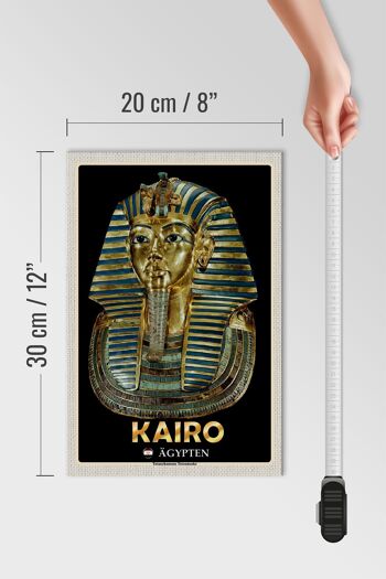 Panneau en bois voyage 20x30cm Le Caire Egypte Masque mortuaire de Toutankhamon 4