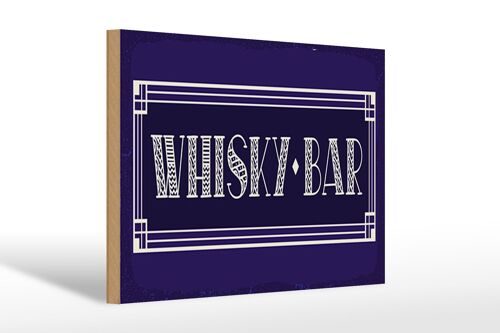 Holzschild 30x20cm Whisky Bar