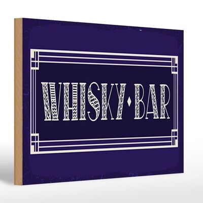 Cartello in legno 30x20 cm Whisky Bar