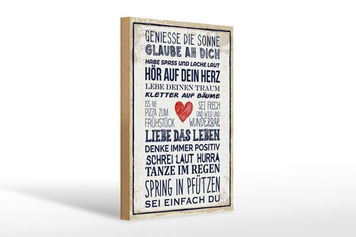 Holzschild Spruch 20x30cm genieße die Sonne