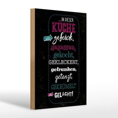 Holzschild Spruch 20x30cm In dieser Küche wird Aufzählung