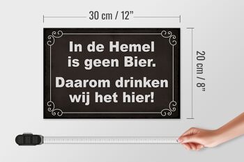 Panneau en bois indiquant 30x20cm Dutch In de Hemel is geen beer 4
