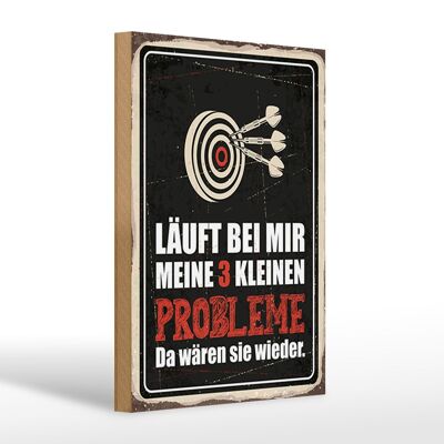 Holzschild Spruch 20x30cm Dart Meine 3 kleinen Probleme Da wären sie