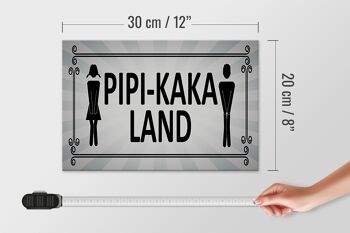 Panneau signalétique en bois 30x20cm Pipi-Kaka Land toilettes 4
