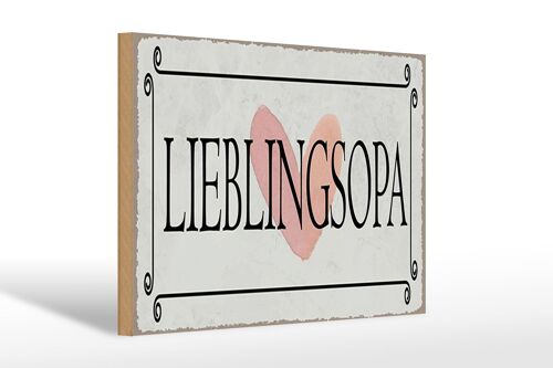 Holzschild Hinweis 30x20cm Lieblingsopa Herz Geschenk