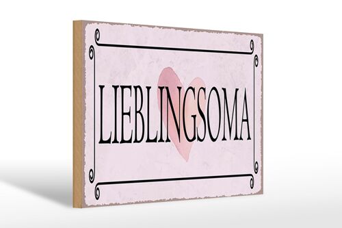 Holzschild Hinweis 30x20cm Lieblingsoma Herz Geschenk