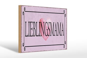 Panneau en bois note 30x20cm cadeau coeur maman préféré 1