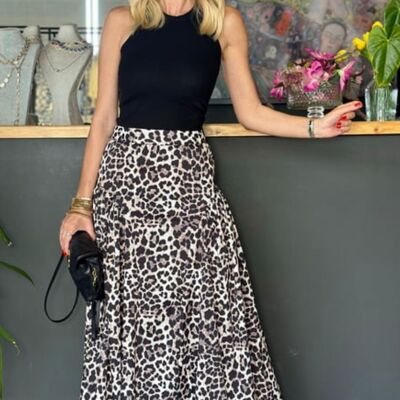Long leopard skirt - NICOLE