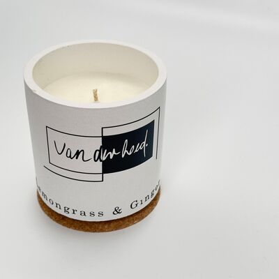 Lemongrass & Ginger scented candle, 100% handmade
