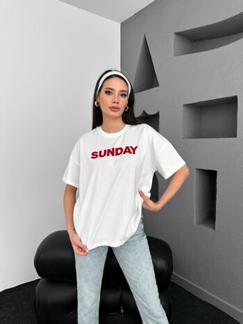 T-shirt manche courte avec inscription "SUNDAY" - SUNDAY 2