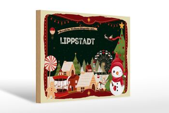 Panneau en bois Salutations de Noël LIPPSTADT cadeau 30x20cm 1