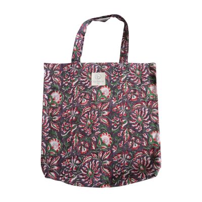 Floral printed cotton tote bag N°54