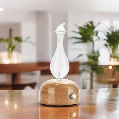 Diffusore a nebulizzazione - Aurora - legno e vetro FSC - Design sobrio e moderno - Funzione timer - Tasto dimmer - Idea regalo decorativa