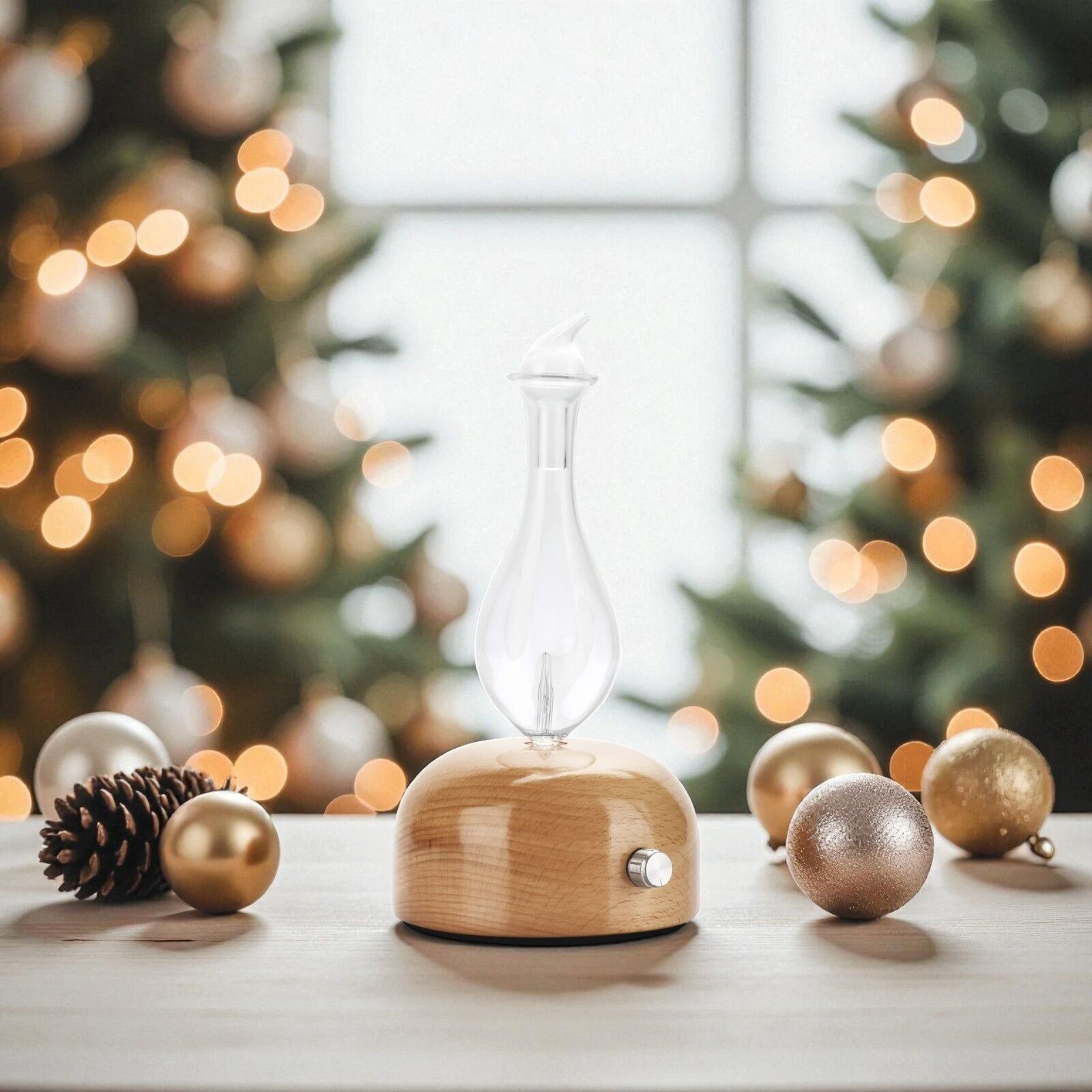 Difusor de Aceites Esenciales Aurora - Difusión por Nebulización, Proceso N°1 en Aromaterapia - Diseño sobrio y moderno en Madera y Vidrio