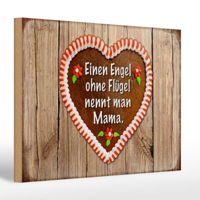 Holzschild Spruch 30x20cm Engel ohne Flügel nennt man Mama Lebkuchenherz