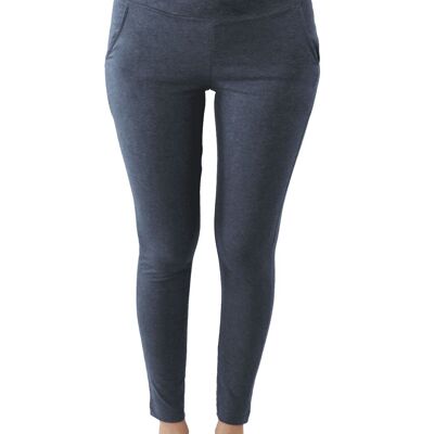 4061NM | Women's yoga pants with pockets - navy melange