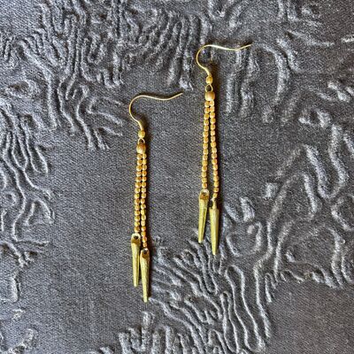 Duo long golden earrings