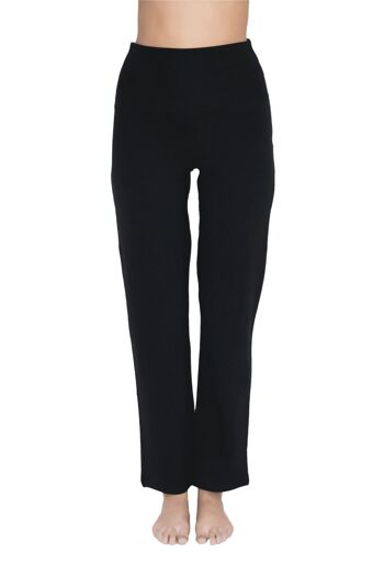 4070S | Pantalon de yoga femme jambe droite - noir 1