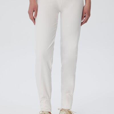 4415W| Pantaloni da yoga da donna elasticizzati - bianco naturale