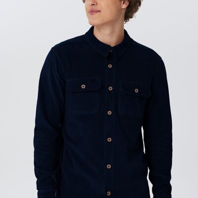 9233-045 | Chemise unisexe en velours côtelé - bleu nuit